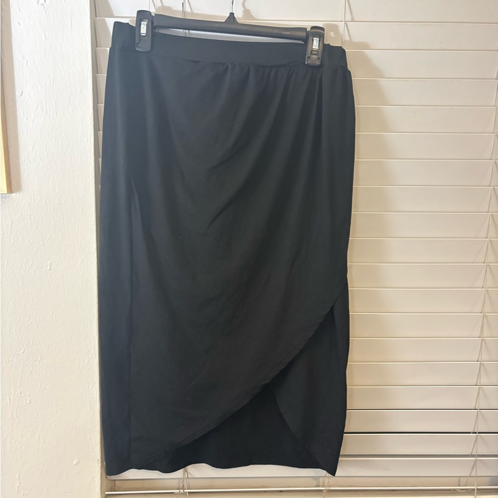 White Birch Asymmetrical Black Skirt